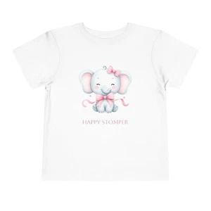 Elephant Toddler Short Sleeve Tee, Cute Kids T-Shirt, Baby Shower Gift - Picture 1 of 25