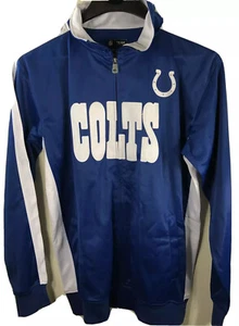 Indianapolis Colts Track Jacket M Tall NFL Team Apparel Full Zip Blue White - Picture 1 of 6