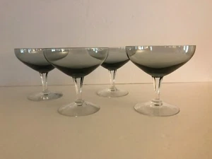 Mid Century Modern HOLMEGAARDPER LUTKEN Elsinore Smoke Cocktail Glasses Set of 4 - Picture 1 of 5