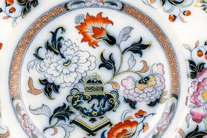 Antique English Porcelain Deep Plate Georgian Dragon Flower 19th Century - Picture 1 of 10