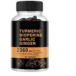 Turmeric Curcumin Ginger Garlic 2360mg Black Pepper Extract  Complex 120Caps - Picture 1 of 2