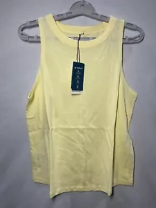 United By Blue Women's Organic High-Neck Tank Top - Pale Yellow, M - Picture 1 of 2