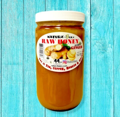 RAW HONEY and GINGER 2.75 Lbs 44oz 1.25kg 100% PURE RAW USA HONEY - Image 1 of 4