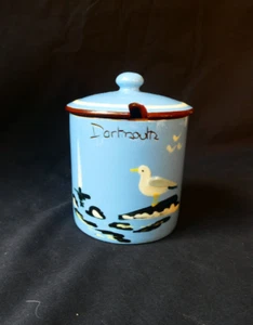 Vintage Babbacombe Torquay Pottery Seagull Lidded Sugar, Honey or Jam Pot - Picture 1 of 9