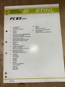 Manual ilustrado de lista de piezas FC 83 FC83 STIHL Edger - Imagen 1 de 3
