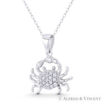 Unique Aqua Sea Glass Stone Sea Crab Design Silver Finish Necklace & Earrings 
