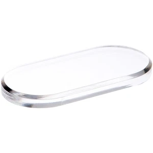 Plymor Clear Acrylic Oval Beveled Display Base, 6" W x 3" D x 0.5" H - Picture 1 of 1