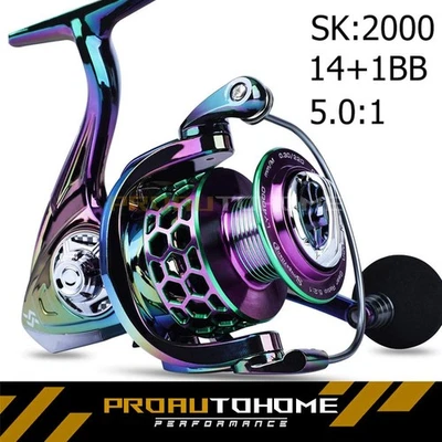 14BB Metal Spinning Fishing Reel 5.0:1 Freshwater Saltwater Left Right Hand Reel - Image 1 of 4