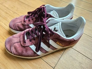 ADIDAS Gazelle burgundy Real Suede Leather Trainers, Size 5 - Picture 1 of 6