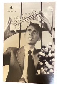 Apple Think Different Poster 1997 James Dewey Watson Black White Vintage 11x17 - Picture 1 of 2