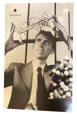 Apple Think Different Poster 1997 James Dewey Watson Black White Vintage 11x17 - Image 1 of 2