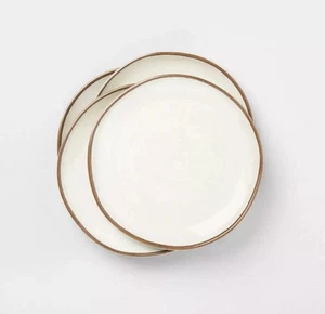 Brown Border Stripe 8" Melamine Salad Plate Set of 4 - Hearth and Hand Magnolia - Picture 1 of 5