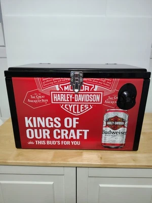 Enfriador de metal Harley-Davidson Motor Co & Budweiser logotipo promocional colaborativo Annv  Foto 1 de 4