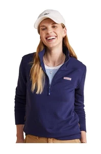 Vineyard Vines Shep Shirt Womens Navy Pullover Sweatshirt Zip 2K001890-480 SMALL - Picture 1 of 8