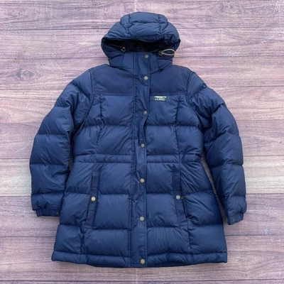 LL Bean Mountain Classic Down Parka Hooded Jacket Downtek Pertex Puffer Blue S - Image 1 of 4
