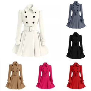 Sophisticated Women's Long Sleeve Trench Coat Perfect for Any Occasion - Picture 1 of 19