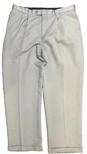 Pantalones de vestir Croft & Barrow para hombre pantalones caqui talla 38x31 plisados y con puños - Imagen 1 de 11