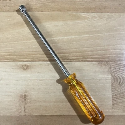 Vintage Vaco 5/16" Nut Driver 6" Hollow Shaft S106 Orange Handle 9 5/8” OAL USA - Image 1 of 4