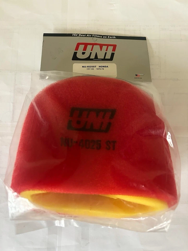 Honda CR125M Elsinore, 1976-1978, Filtro de Ar Uni-Filtro - NU-4025ST - CR 125M - Imagem 1 de 1