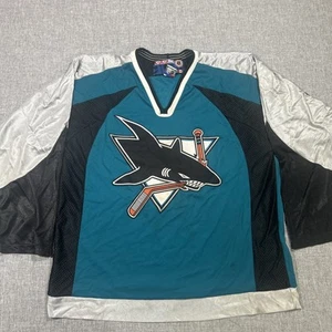 Vintage CCM San Jose Sharks Jersey Size Large NHL Hockey Made In Canada - Imagen 1 de 18