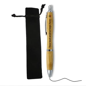 Bolígrafos de bambú impresos personalizados y ecológicos, bolígrafos promocionales - Imagen 1 de 13