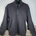 Pga Tour Golf Mens 1/4 Zip Pullover Black Size Medium Fleece Lined Excellent