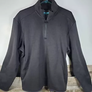 PGA Tour Golf Mens Black 1/4 Zip Fleece Lined Pullover - Size Medium - Excellent - Picture 1 of 10