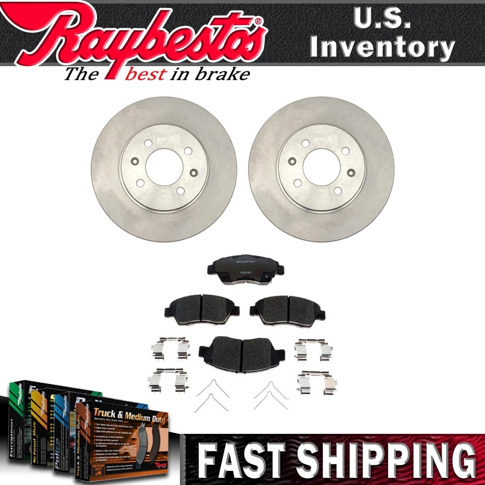 Rotores de freno delanteros y pastillas de freno de cerámica con herrajes para Honda Fit 2010 Foto 1 de 4