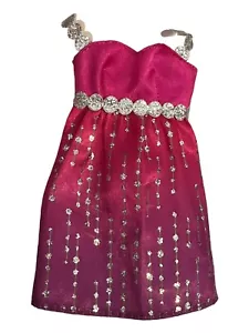 Barbie Loves Glitter Collection Pink And Purple Dress Silver Straps - Picture 1 of 4