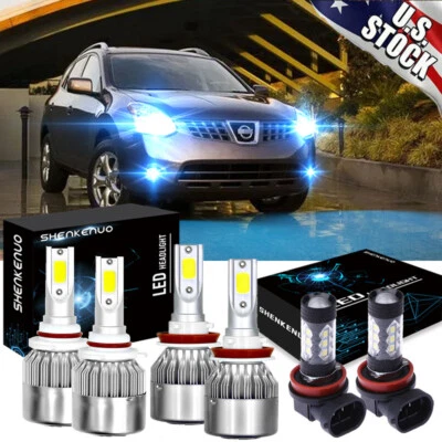 Combo de faros antiniebla altos bajos 6X para Nissan Rogue 2008-2013 8000K Foto 1 de 4