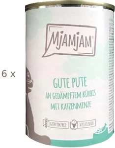 MjAMjAM Gute Pute + Kürbis (9,56/kg) Katzenfutter (6x 400 g Dose) getreidefrei - Bild 1 von 6