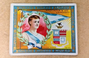 CIGARRILLOS MURAD T51 DE COLECCIÓN DE LA DÉCADA DE 1910 SERIE UNIVERSITARIA DE WASHINGTON Y LEE - Imagen 1 de 2