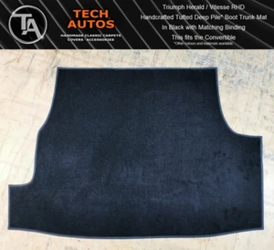 Alfombrilla de bota Triumph Herald convertible hecha a mano por encargo de pelo profundo acolchado - Imagen 1 de 2