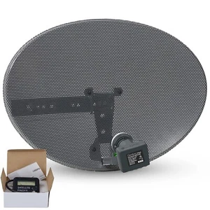 Zone 1 60cm Satellite Dish & 2 Way Twin Lnb + Satellite Finder For Sky / Freesat - Picture 1 of 13