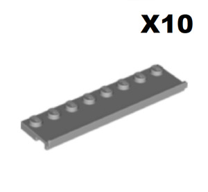 Lego ® Lot 10 Plaque 2x8 Coulissant Porte Plate Door Rail MD St Grey 30186