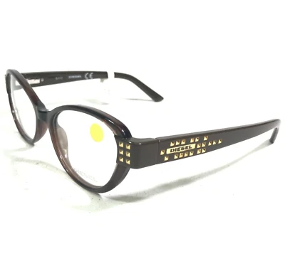 Monturas para gafas Diesel DL5011 col.048 marrón claro redondo dorado tachonado 51-17-135 Foto 1 de 4