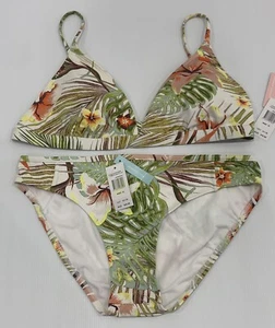 ROXY Size M / XL 10-14 BIKINI Set Floral Bathers Top & Reg Pants NEW $100+ - Picture 1 of 6
