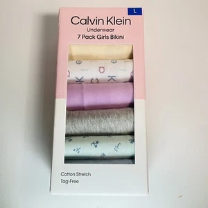 CALVIN KLEIN Girls Bikini 7 Pack Underwear Panties L - Picture 1 of 3