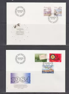 Switzerland Mi 1308/1330, 1986 issues, 5 complete sets on 5 cacheted FDCs - Picture 1 of 2