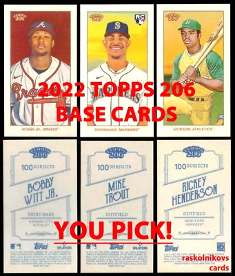 2022 Topps 206/T-206 BASE Wave #1-5 YOUR CHOICE $2 or 2 Card Minimum YOU PICK! - Image 1 of 2