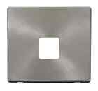 Click Definity SCP120BS Single Telephone Socket Cover Plate - Brushed Stainless