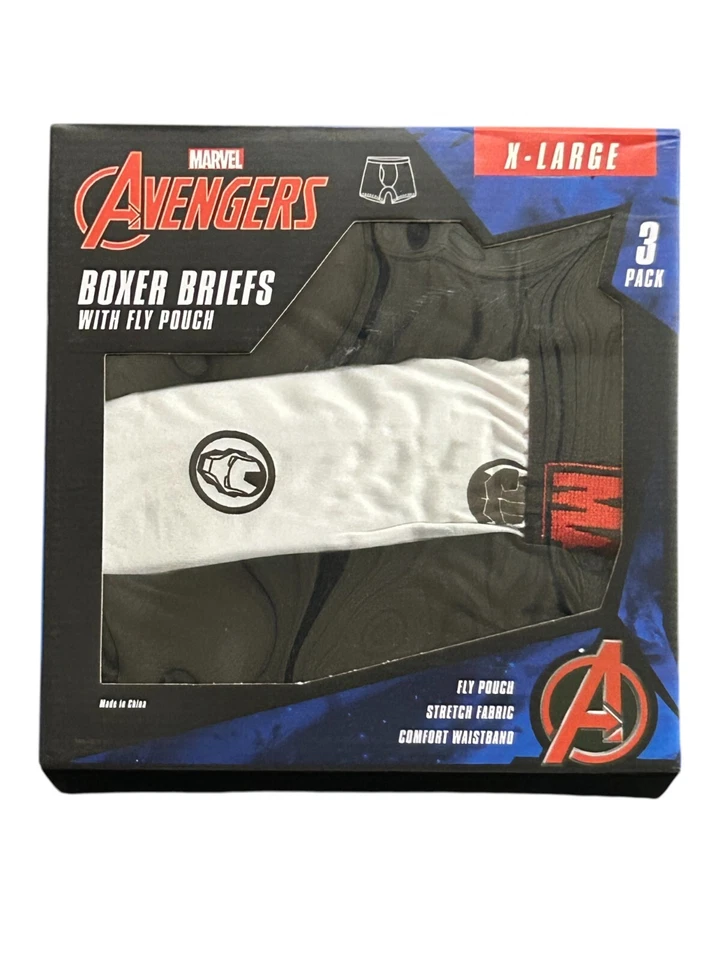 Paquete de 3 calzoncillos boxer cómodos Avengers para hombre - talla X-grande Foto 1 de 1