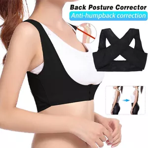 for Men Women Adjustable Posture Corrector Low Back Support Shoulder Brace Belt - Picture 1 of 14