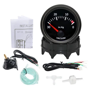 52mm White LED Universal Auto Vacuum Gauge 0~30 In.Hg Smoke Len Vacuum Meter     - Picture 1 of 16