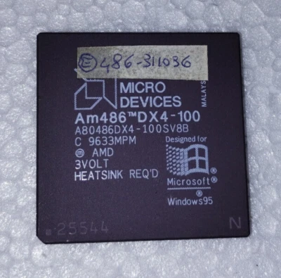 486 100MHZ AMD Am486 DX4-100 + Heatsink A80486DX4-100 SV8B SV8T NV8T Vintage CPU - Immagine 1 di 4
