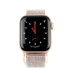 Apple Watch Series 5 40 mm Estuche de Aluminio Dorado con Lazo de Nylon Rosa (GPS + LTE) - Imagen 1 de 7