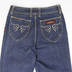 Vtg 1980s Jordache Blue Jeans Womens W25 L35 | 34" Hip | Hong Kong Not Hemmed - Picture 1 of 17