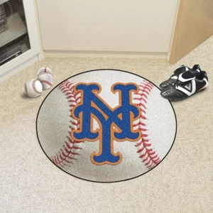 MLB - New York Mets Baseball Rug - 27in. Diameter - NY Cap Logo - Picture 1 of 5