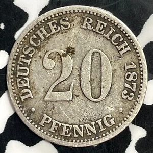1873-B Germany 20 Pfennig Lot#T0070 Silver! Key Date! - Picture 1 of 2