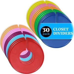 Color Closet Dividers 30 Pack Hanging Clothes Clothing Rack Organization - Picture 1 of 9